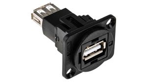 Adapter, Straight, Thermoplastic, USB-A 2.0 Socket - USB-A 2.0 Socket